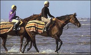 Red Rum on the beach, solving his lameness
